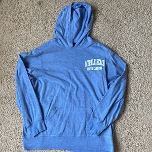 Large hooded long sleeve Myrtle Beach t-shirt with pocket